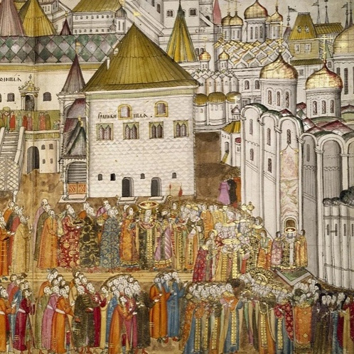 Миниатюра из "Книги об избрании на царство великого государя, царя и великого князя Михаила Федоровича". Фрагмент. Москва, 1672-1673