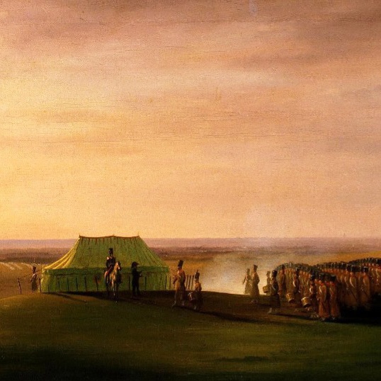 Николай I делает смотр войскам под Варной в 1827 году