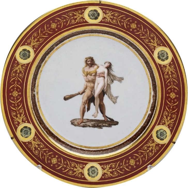 Тарелка десертная, с изображением Геракла, спасающего из Ада Алкесту, из "Олимпийского сервиза"