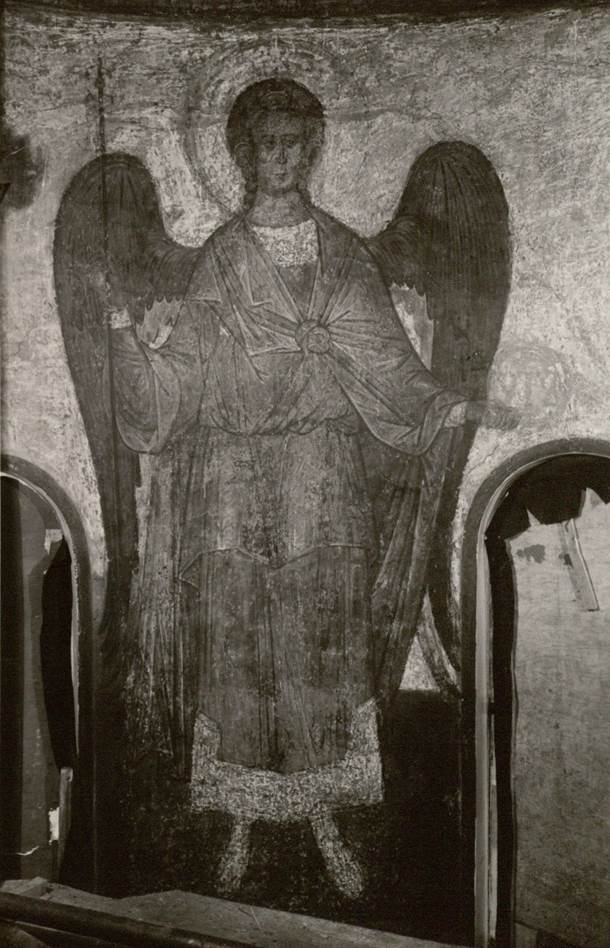 «Архангел» после реставрации. Фреска в центральной главе Благовещенского собора, 1547–1551 гг. Фото 1946–1947 гг.