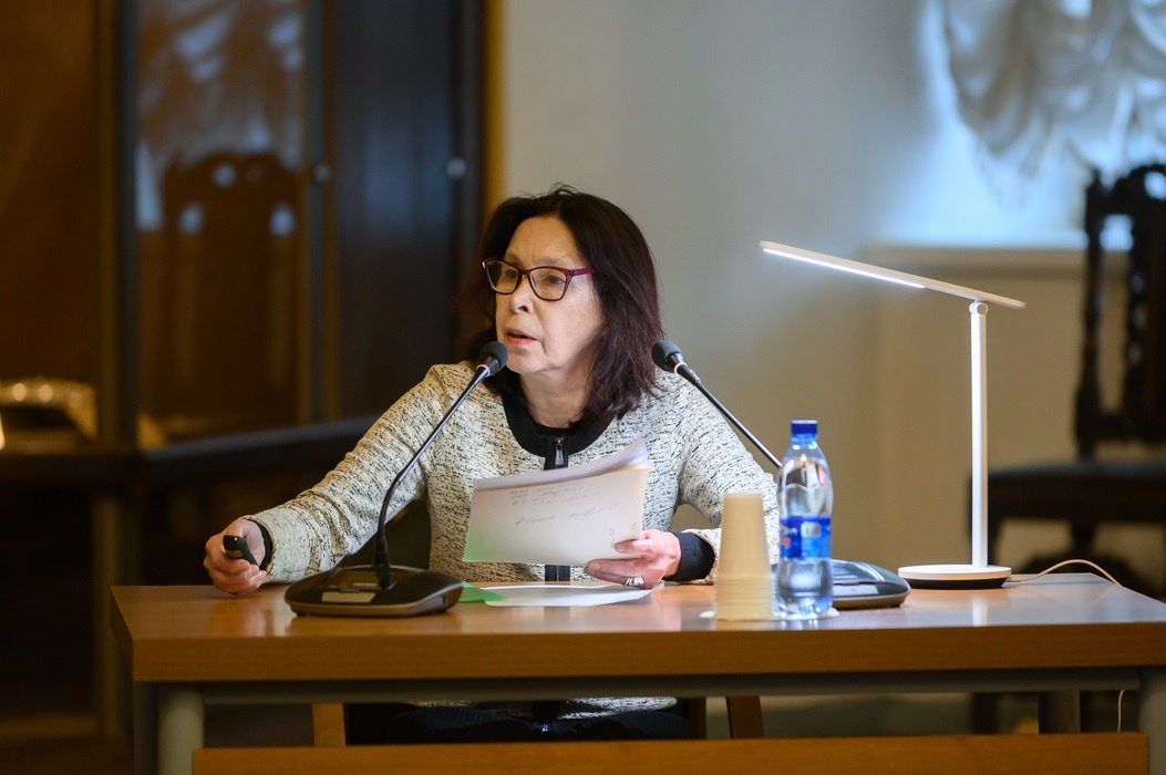 М.К. Павлович с докладом «Оружейная палата Московского Кремля в предвоенные и военные годы (1938–1945)»