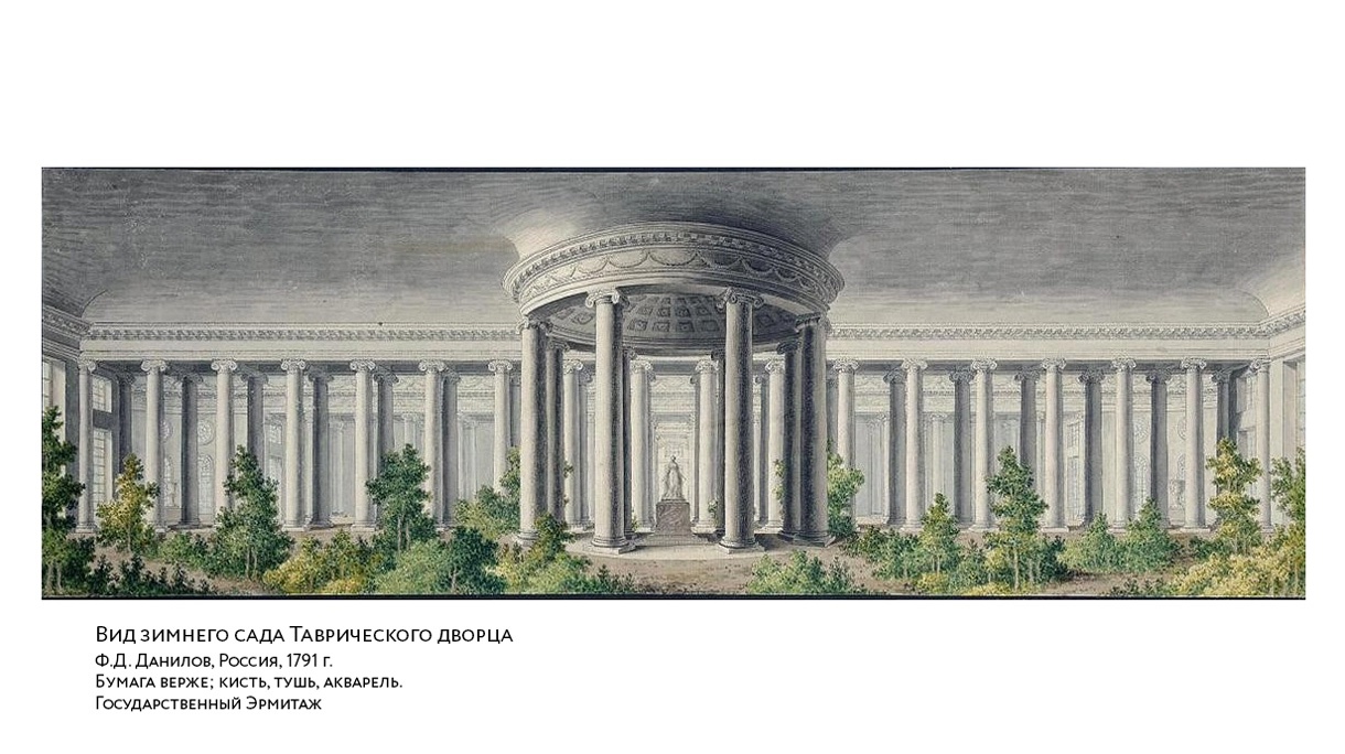 Вид зимнего сада Таврического дворца